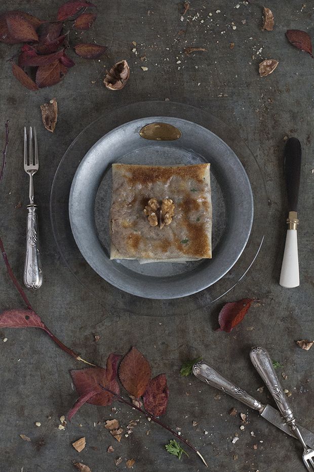 Crujientes de ternera con nuez y canela. Receta.